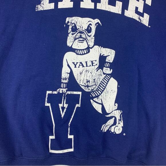 Yale Bulldogs women's 1x crewneck sweatshirt blue white graphic pullover - Picture 6 of 8